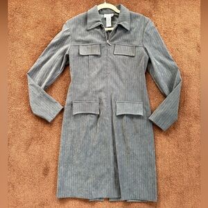 Scarlett Charcoal Pinstripe Zip-Up Dress